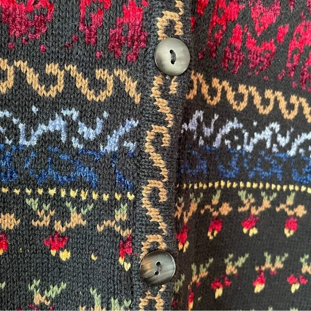 Vintage Appleseed's Multi-Color Classic Button Down Cardigan Sweater Size L